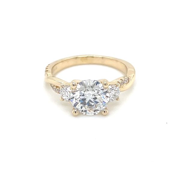 14KY 3-Round Lab Diamond Twist Engagement Ring with 2.01 Ct Round Image 3 Franzetti Jewelers Austin, TX