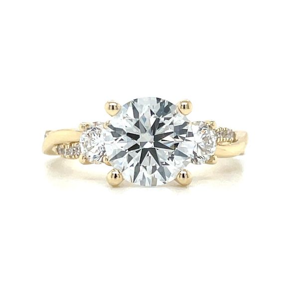 14KY 3-Round Lab Diamond Twist Engagement Ring with 2.01 Ct Round Franzetti Jewelers Austin, TX