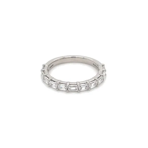 Platinum 1.54 CTW East-to-West Emerald Shape Lab Grown Diamond Band Image 4 Franzetti Jewelers Austin, TX