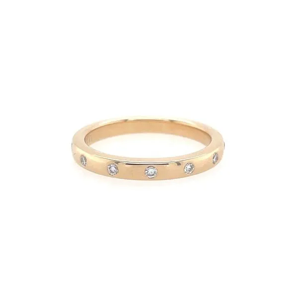 14KY Gold 2.65 mm Wedding Band with Spaced Out Single Flush Set Diamonds Image 3 Franzetti Jewelers Austin, TX