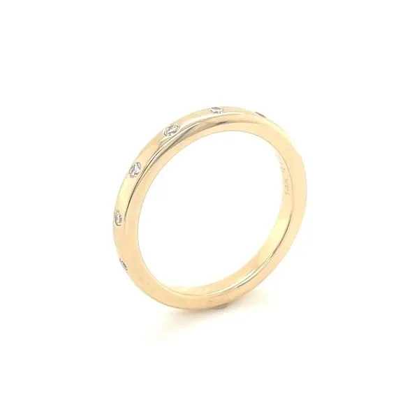 14KY Gold 2.65 mm Wedding Band with Spaced Out Single Flush Set Diamonds Franzetti Jewelers Austin, TX