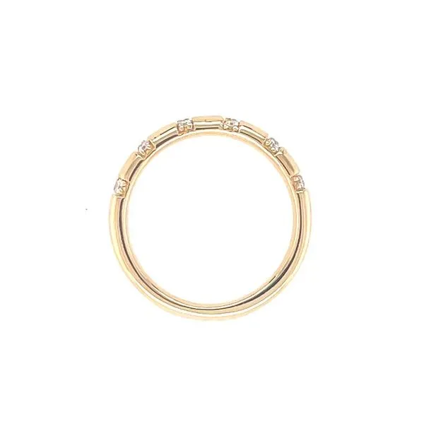 14KY Gold 3.2 mm Wedding Band with Spaced Out Diamond Pairs Image 4 Franzetti Jewelers Austin, TX
