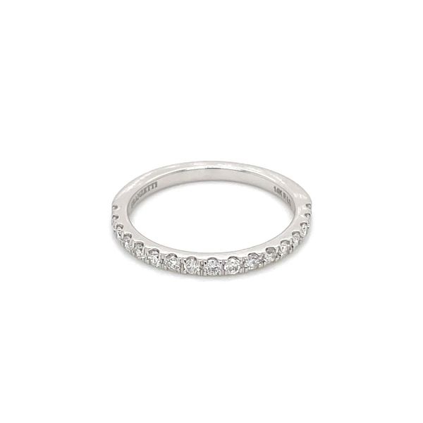 14KW Gold 1/3 Carat Round Lab Grown Diamond Split Prong Halfway Band Image 4 Franzetti Jewelers Austin, TX