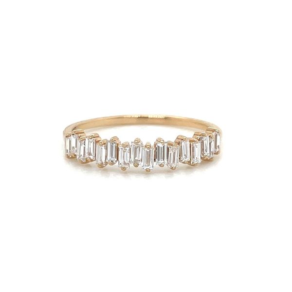 14KY Gold Wavy Baguette Lab Diamond Stackable Wedding Band Franzetti Jewelers Austin, TX