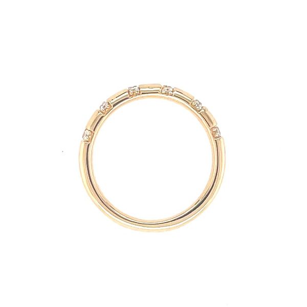 14KY Gold 3.2 mm Wedding Band with Spaced Out Diamond Pairs Image 4 Franzetti Jewelers Austin, TX