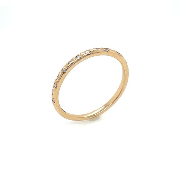 14KY Gold 1.7 mm Wedding Band with Scattered Diamonds Image 3 Franzetti Jewelers Austin, TX