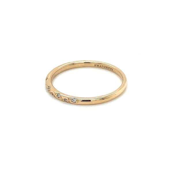 14KY Gold 1.7 mm Wedding Band with Scattered Diamonds Image 4 Franzetti Jewelers Austin, TX
