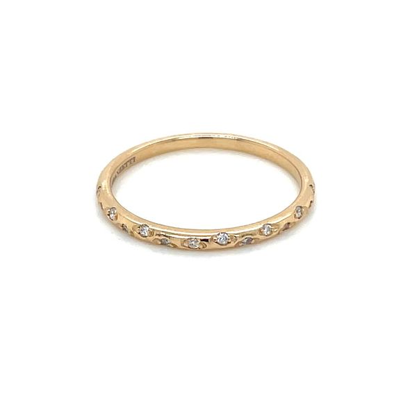 14KY Gold 1.7 mm Wedding Band with Scattered Diamonds Franzetti Jewelers Austin, TX