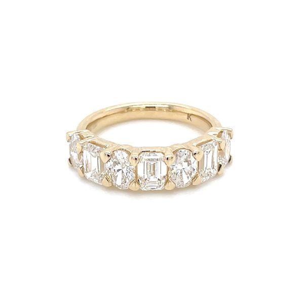 14KY Gold Alternating Oval & Emerald Cut Lab Grown Diamond Halfway Band 3 CTW Franzetti Jewelers Austin, TX