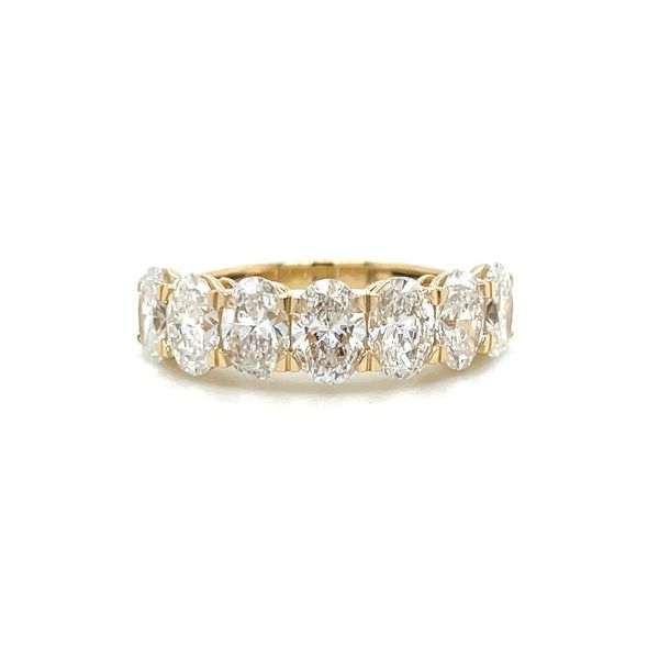 14KY Gold 7 Oval Lab Grown Diamond Halfway Band 3 CTW Image 3 Franzetti Jewelers Austin, TX