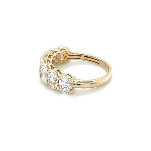 14KY Gold 7 Oval Lab Grown Diamond Halfway Band 3 CTW Image 4 Franzetti Jewelers Austin, TX