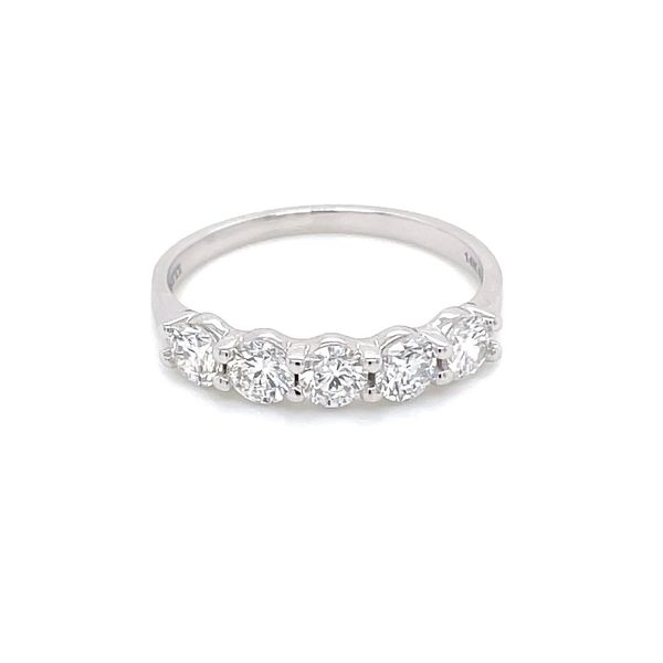 14KW Gold 5 Round Lab Diamond Anniversary Ring 1.00 CTW Image 3 Franzetti Jewelers Austin, TX