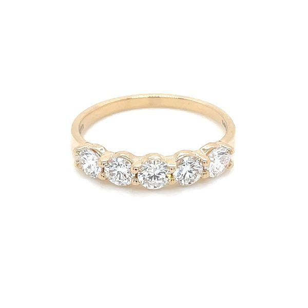 14KY Gold 5 Round Lab Diamond Anniversary Ring 1.00 CTW Image 3 Franzetti Jewelers Austin, TX