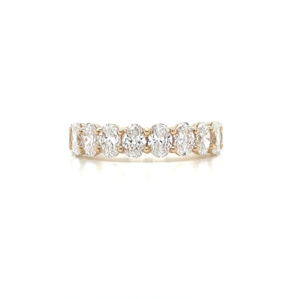 14KY Gold 2 CTW Oval Lab Grown Diamond Halfway Band Image 3 Franzetti Jewelers Austin, TX
