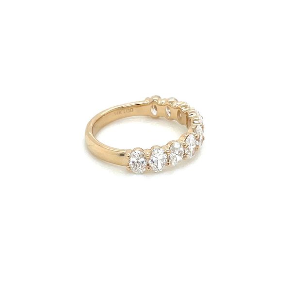 14KY Gold 2 CTW Oval Lab Grown Diamond Halfway Band Image 4 Franzetti Jewelers Austin, TX