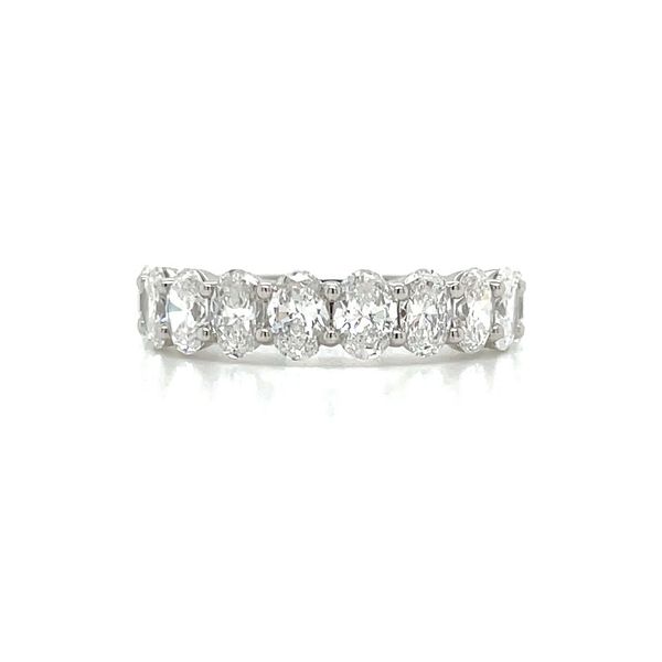 Platinum 2 CTW Oval Lab Grown Diamond Halfway Band Image 3 Franzetti Jewelers Austin, TX