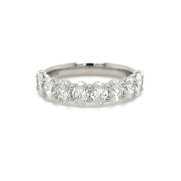 Platinum 2 CTW Oval Lab Grown Diamond Halfway Band Franzetti Jewelers Austin, TX