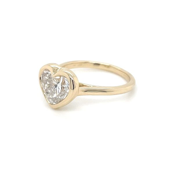 14KY Gold Ring with Bezel Set Heart Shape Lab Diamond Image 4 Franzetti Jewelers Austin, TX