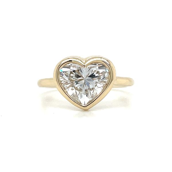 14KY Gold Ring with Bezel Set Heart Shape Lab Diamond Franzetti Jewelers Austin, TX
