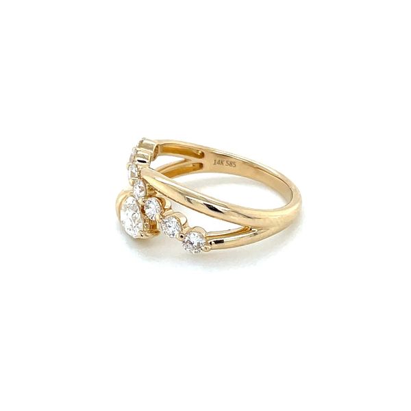 14KY Gold Crossover Ring with Single Pear Shape & Round Lab Diamonds Image 4 Franzetti Jewelers Austin, TX