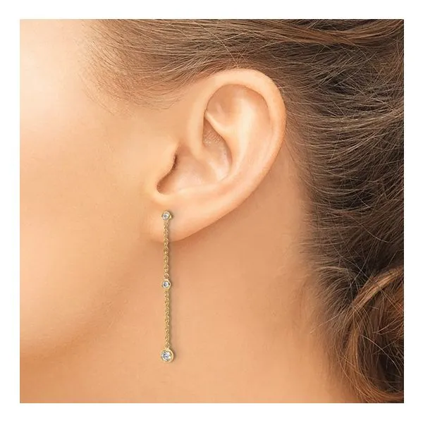 14KY Gold Lab Diamond Station Drop Dangle Earrings Image 2 Franzetti Jewelers Austin, TX