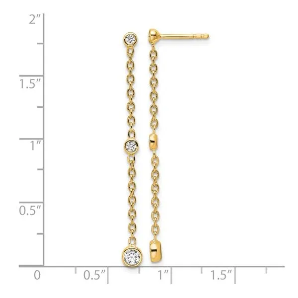 14KY Gold Lab Diamond Station Drop Dangle Earrings Image 4 Franzetti Jewelers Austin, TX