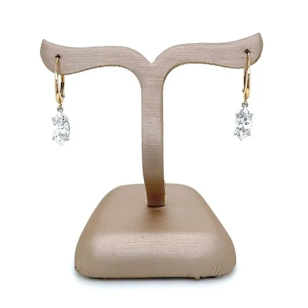 14K Yellow & White Gold Dangle Earrings with Marquise Lab Diamonds 2.03 CTW Image 5 Franzetti Jewelers Austin, TX