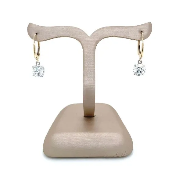 14K Yellow & White Gold Dangle Earrings with Round Lab Diamonds  2.38 CTW Image 5 Franzetti Jewelers Austin, TX