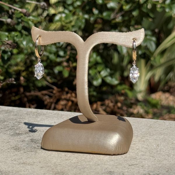 14K Yellow & White Gold Dangle Earrings with Marquise Lab Diamonds 1.40 CTW Image 2 Franzetti Jewelers Austin, TX