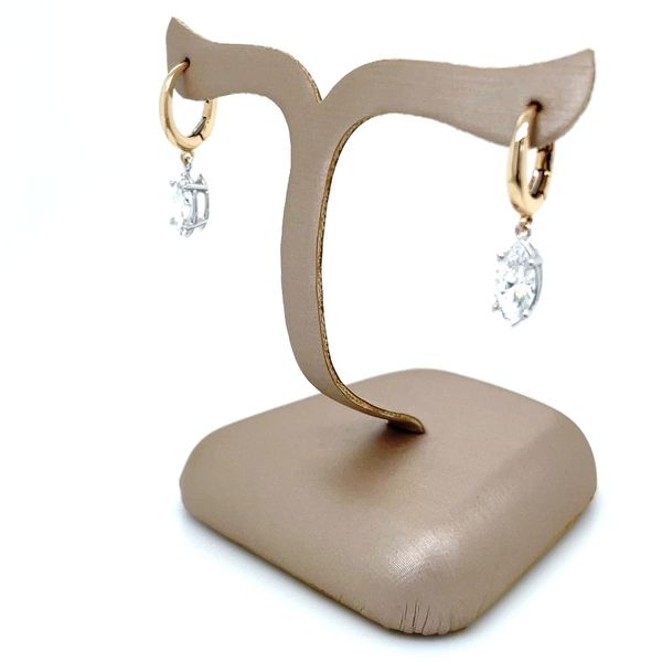 14K Yellow & White Gold Dangle Earrings with Marquise Lab Diamonds 1.40 CTW Image 5 Franzetti Jewelers Austin, TX