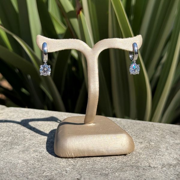 14K White Gold Dangle Earrings with Round Lab Diamonds 2.04 CTW Image 2 Franzetti Jewelers Austin, TX