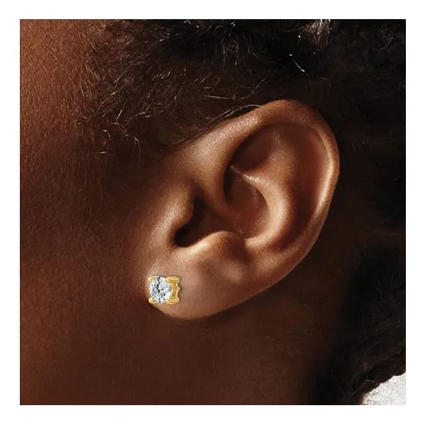 14KY Gold 1.13 CTW D VS1-VS2 Lab Grown Diamond 4 Prong Studs Image 2 Franzetti Jewelers Austin, TX