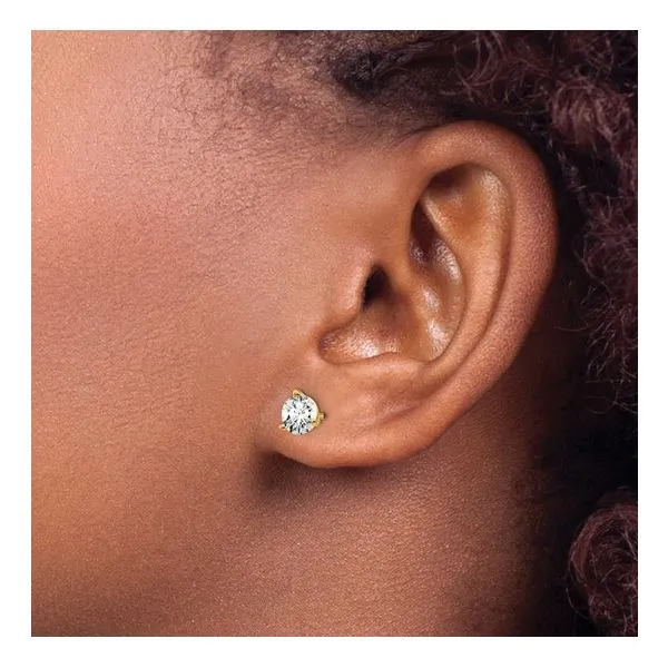 14KY Gold 1 CTW D-E-F VS1-VS2 Lab Grown Diamond 3 Prong Studs Image 2 Franzetti Jewelers Austin, TX
