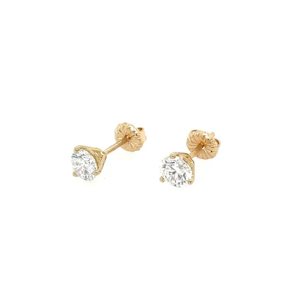14KY Gold 1 CTW D-E-F VS1-VS2 Lab Grown Diamond 3 Prong Studs Image 4 Franzetti Jewelers Austin, TX