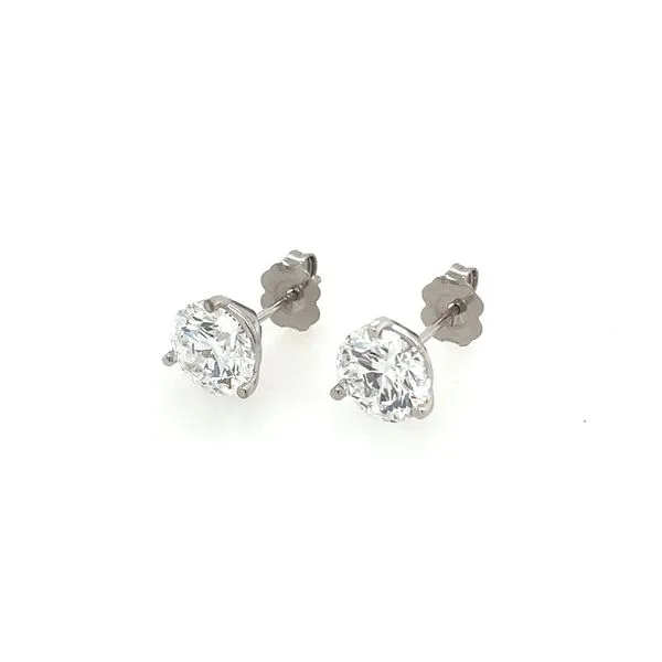 14KW Gold 3.02 CTW E/VVS2 Lab Grown Diamond 3 Prong Studs IGI Graded Image 4 Franzetti Jewelers Austin, TX