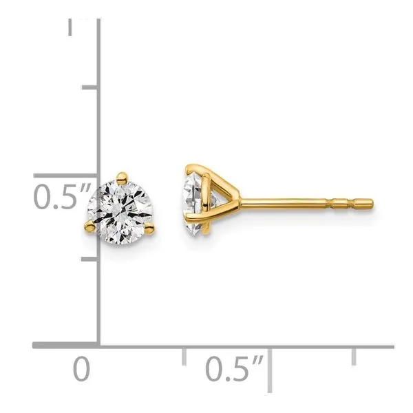 14KY Gold 3/4 CTW D-E-F VS1-VS2 Lab Grown Diamond 3 Prong Studs Image 5 Franzetti Jewelers Austin, TX