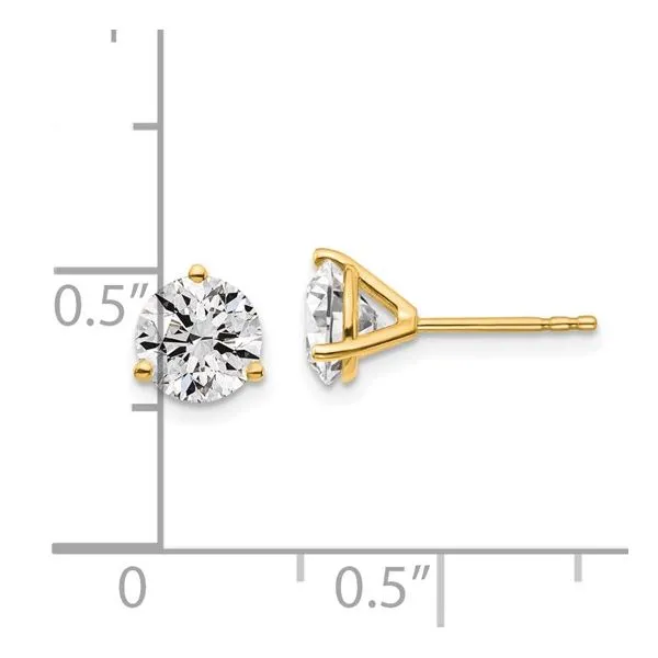 14KY Gold 1.5 CTW D-E-F VS1-VS2 Lab Grown Diamond 3 Prong Studs Image 5 Franzetti Jewelers Austin, TX