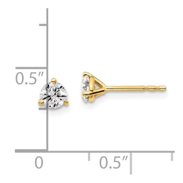 14KY Gold 1/2 CTW D-E-F VS1-VS2 Lab Grown Diamond 3 Prong Studs Image 5 Franzetti Jewelers Austin, TX