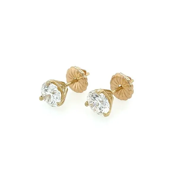 14KY Gold 2 CTW D-E-F VS1-VS2 Lab Grown Diamond 3 Prong Studs Image 4 Franzetti Jewelers Austin, TX