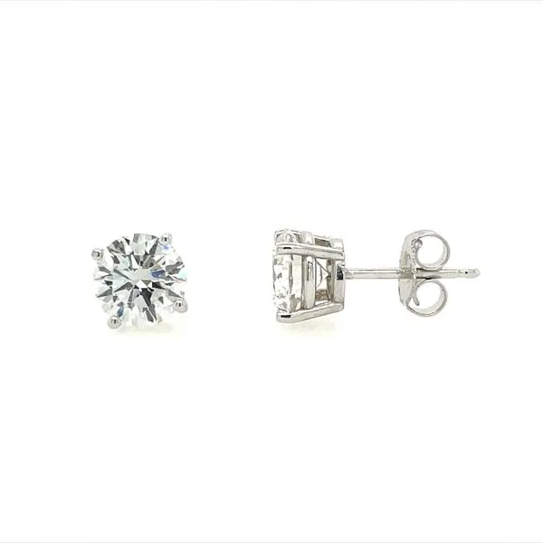 14KW Gold 1.46 CTW D VVS2 Lab Grown Diamond 4 Prong Studs Franzetti Jewelers Austin, TX