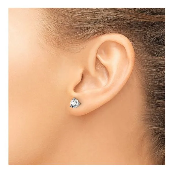 14KW Gold 1 CTW D-E-F VS1-VS2 Lab Grown Diamond 3 Prong Studs Image 2 Franzetti Jewelers Austin, TX