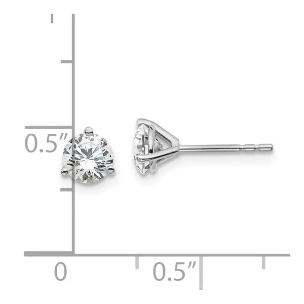 14KW Gold 1 CTW D-E-F VS1-VS2 Lab Grown Diamond 3 Prong Studs Image 5 Franzetti Jewelers Austin, TX