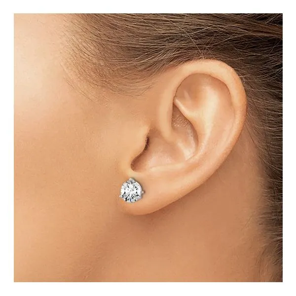 14KW Gold 2 CTW E-F VS1-VS2 Lab Grown Diamond 3 Prong Studs Image 2 Franzetti Jewelers Austin, TX