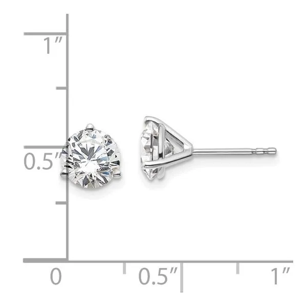 14KW Gold 2 CTW E-F VS1-VS2 Lab Grown Diamond 3 Prong Studs Image 5 Franzetti Jewelers Austin, TX
