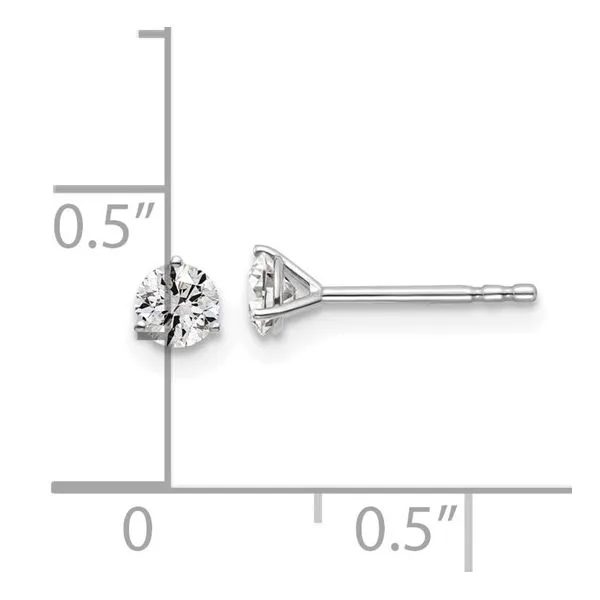 14KW Gold 3/8 CTW E-F VS1-VS2 Lab Grown Diamond 3 Prong Studs Image 4 Franzetti Jewelers Austin, TX