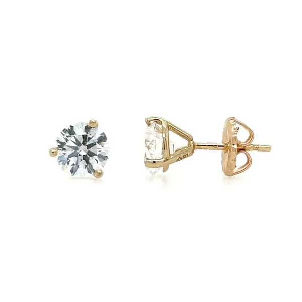 14KY Gold 2 CTW D-E-F VS1-VS2 Lab Grown Diamond 3 Prong Studs Franzetti Jewelers Austin, TX