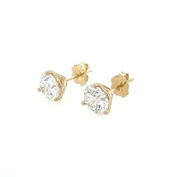 14KY Gold 3.13 CTW E/VS1 Lab Grown Diamond 3 Prong Studs IGI Graded Image 4 Franzetti Jewelers Austin, TX