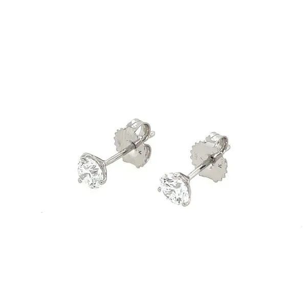 14KW Gold 1 CTW F-G VS1-VS2 Lab Grown Diamond 3 Prong Studs Image 3 Franzetti Jewelers Austin, TX
