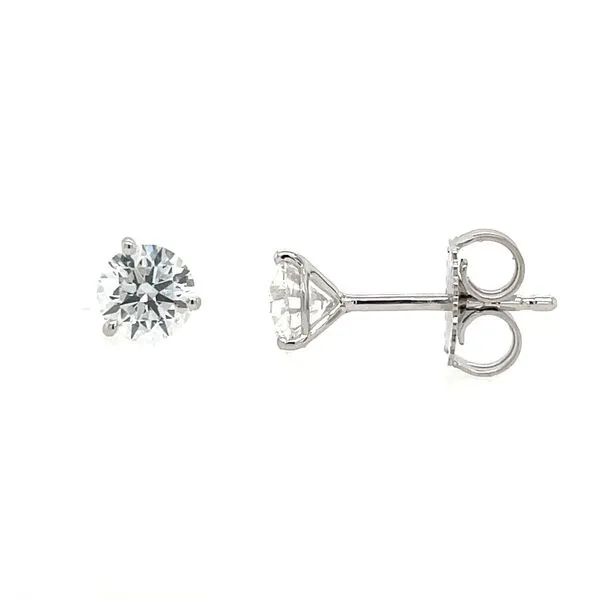 14KW Gold 1 CTW F-G VS1-VS2 Lab Grown Diamond 3 Prong Studs Franzetti Jewelers Austin, TX