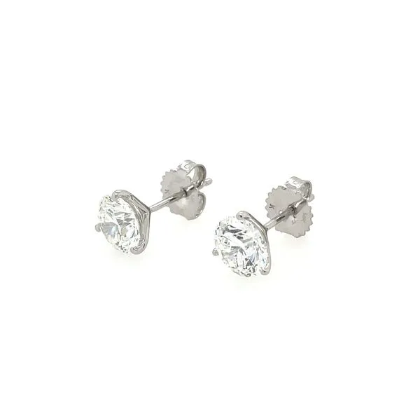 14KW Gold 3.05 CTW E VS2 Lab Grown Diamond 3 Prong Studs Image 3 Franzetti Jewelers Austin, TX